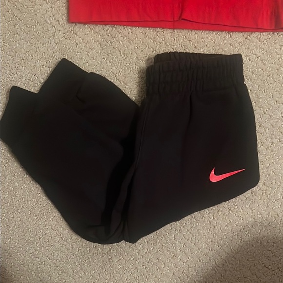 Nike Red and Black Jogger Sweatpants with Tapered Ankle - Picture 2 of 5